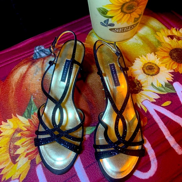 Woman’s shoes black with stones size 8 - Picture 1 of 6